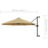 thumbnail of Wandschirm mit Metallstange 300 cm Modell Taupe Sirius Terrace