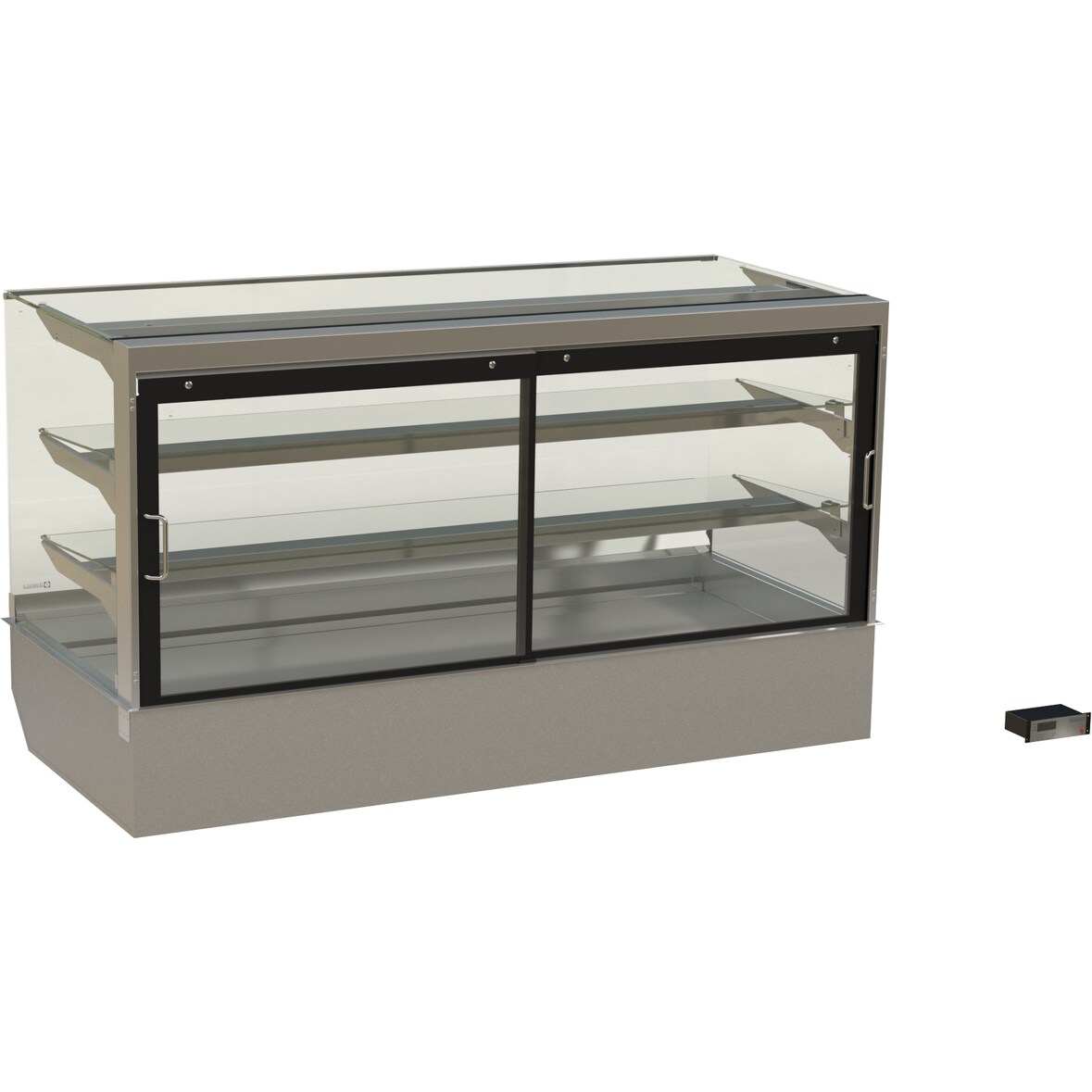 HAGOLA Showcase "Kopenhagen" eckig, für 4 Kuchenbleche, 3 Auslagen  1740x710/265x792mm (BxHxT)  steuerungsfertig