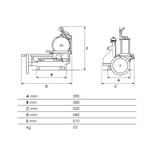 thumbnail of Fac - Cortadora Manual Volante Modelo 250 VO C (CURVYLINE) con Volante Floreado - ROJO
