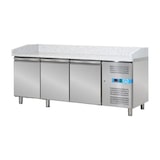 thumbnail of Banco pizzeria refrigerato con n° 3 porte EN 60x40 e vetrinetta portagusti per 10 bacinelle GN 1/4