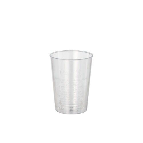 Schägner 2025 Trinkbecher PS 0,07 l Ø 5 cm · 6,5 cm glasklar (97074, 45x45 Stück)