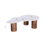 thumbnail of SIT Möbel Mesa de centro | tampo mesa mármore branco | pés manga maciça castanho | L 135 x P 80 x A 40 cm