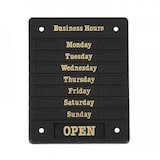 thumbnail of Schild für Öffnungszeiten Open/Closed Tagen der Woche und Zeiten