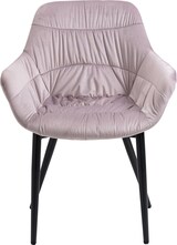 thumbnail of SalesFever Tischgruppe 160 x 85 cm | 5-tlg. | 35 mm Platte Akazie natur | H-Gestell Metall schwarz | 4 Stühle aus Samt | rose – schwarz