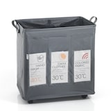 thumbnail of Oreste Luchetta Cesto GRANT B X3 biancheria grigio 3 sacche ruote maniglie etichette H57 L55 P36