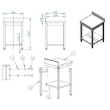 thumbnail of Table de travail EASYLINE / avec étagère de base et rebord surélevé, 600 x 600 mm