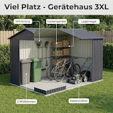 thumbnail of Gerätehaus XXXL – verzinktes Metall in Anthrazit (RAL 7016) | Inkl. Schloss & Werkzeughaken | wetterfester Geräteschuppen, Gartenhaus