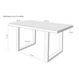 thumbnail of Esstisch Baumkante massiv Akazie Natur 140 x 80 U-Gestell schwarz THEA