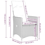 thumbnail of vidaXL 11-tlg. Garten-Bistro-Set mit Kissen Grau Poly Rattan