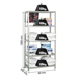 thumbnail of SimonRack Estantería Metálica con tornillos 1800x900x500 mm, 5 Alturas, 100 kg de Punto Flexión, Gris - Comfort
