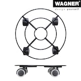 thumbnail of WAGNER Pflanzenroller DRAHT Ø 30 x 6,5 cm, für Innenbereich, Soft-Rollen, Stahl schwarz matt, Tragkraft 60 kg - 20094401