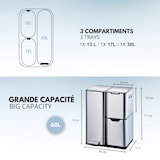 thumbnail of Kitchen Move Papelera de pedal de reciclaje HAJA plata 60L Acero inoxidable Plata