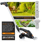 thumbnail of Brandson Grasschere mit Akku 7,2V 2000mA/h - elektrische Garten Strauchschere - inkl. Teleskopstange 90-130 cm mit Rädern - Ladegerät und 2000 mAh