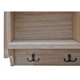 thumbnail of Estantería de pared HWC-K49, perchero Perchero de pared Estantería, 3 compartimentos de almacenaje 5 ganchos 30x80x20cm madera ~ marrón natural