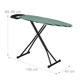 thumbnail of Relaxdays Bügelbrett für Dampfbügeleisen, 121 x 39 cm, höhenverstellbar, klappbar, Ablage, Bügeltisch, grün/schwarz
