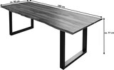 thumbnail of Esstisch Baumkante Massiv Sheesham-Holz naturfarben 180 x 90 U-Gestell silber Hero