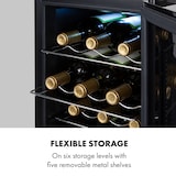 thumbnail of Klarstein Bellevin 18 Uno Weinkühlschrank 50 Liter 11-18 °C LED Touch SingleZone Schwarz