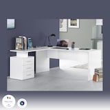 thumbnail of Web Furniture NEW SELINA Scrivania ad Angolo Melaminico 3 Cassetti 160x180cm   Bianco Lucido