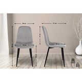 thumbnail of DELUKE® Esszimmerstühle 4er Set MOVI - Hellgrau Stoff, Metall 88x44x51cm Esszimmerstuhl Stuhl Esszimmer Küchenstühle