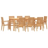 thumbnail of vidaXL 9-tlg. Garten-Essgruppe Massivholz Teak