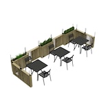 thumbnail of Jardinera de Madera Separador de Terrazas con Anclaje al Suelo 100 x 24 x 80 cm más Cortavientos 40 cm