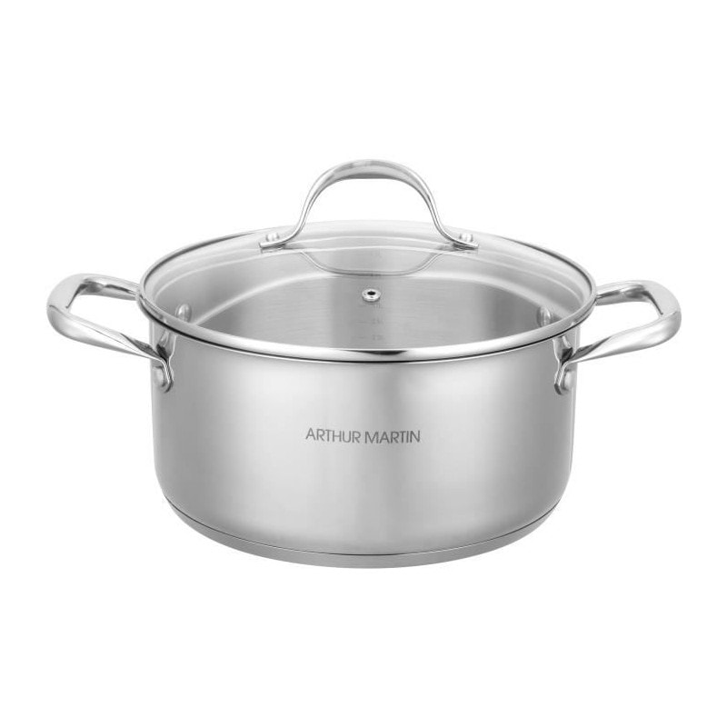 Am3549 Arthur Martin Marmite 24 Cm Avec Couvercle – Acier Inoxydable – Tous Feux Dont Induction