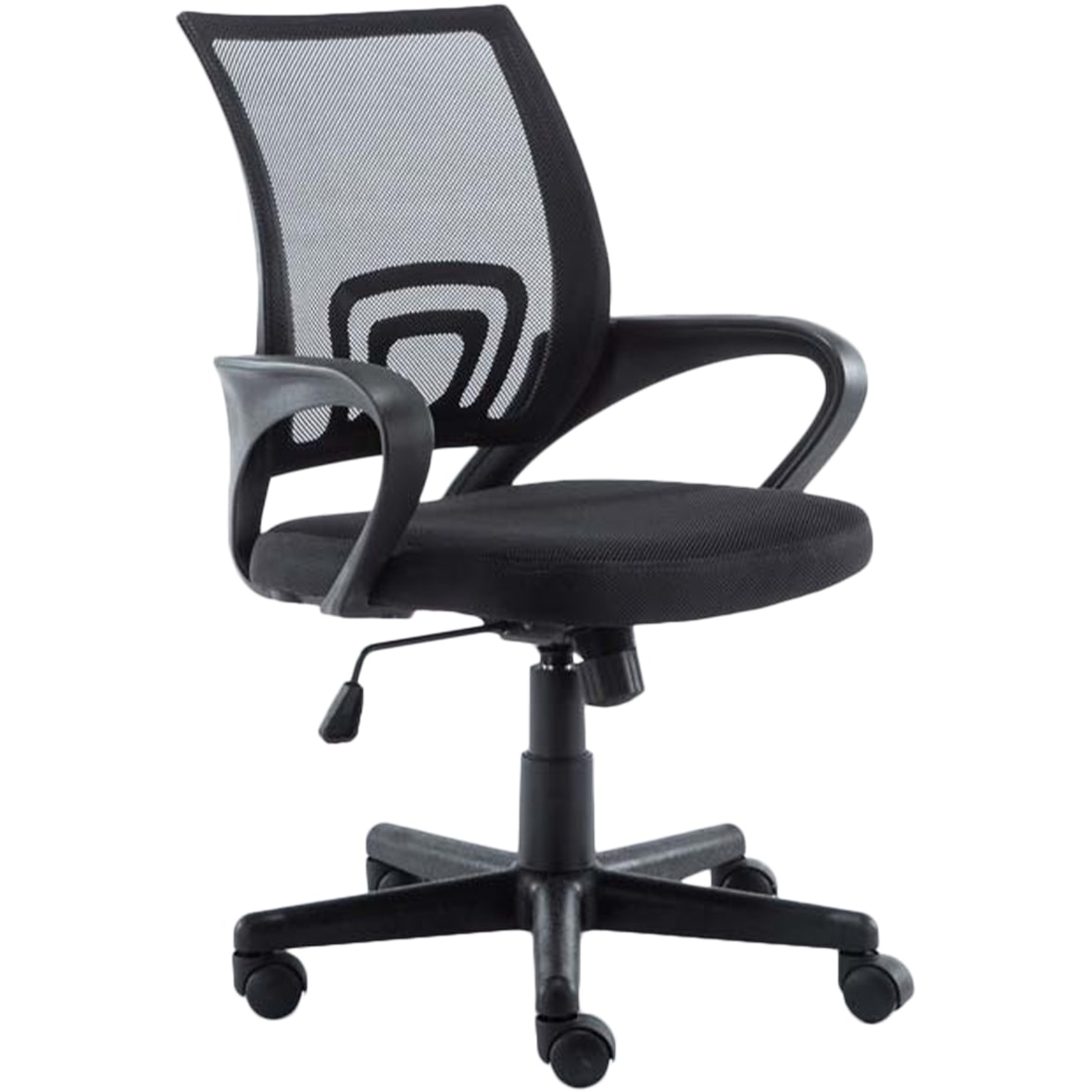 DELUKE® Bürostuhl Ergonomisch ZEOS Schreibtischstuhl mit Netzbespannung Höhenverstellbarer Drehstuhl Computerstuhl 120 kg Schwarz