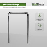 thumbnail of Fahrradanlehnbügel 118 x 78 cm Edelstahl Ø 60 mm grau Typ U Einbetonieren Fahrradständer Parker Typ U