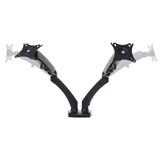 thumbnail of Suporte para monitor HWC-D39, VESA até 75x75/100x100mm montagem em orifícios inclinação giratória rotação até 9kg por braço ~ dois braços