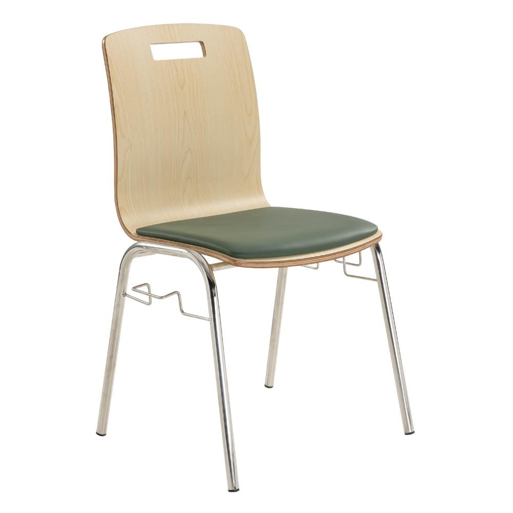 Besucherstuhl Helsinki gepolstert | Sitzschale HPL | Konferenzstuhl mit Stuhlverbinder