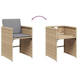 thumbnail of vidaXL 9-tlg. Garten-Essgruppe mit Kissen Beigemischung Poly Rattan