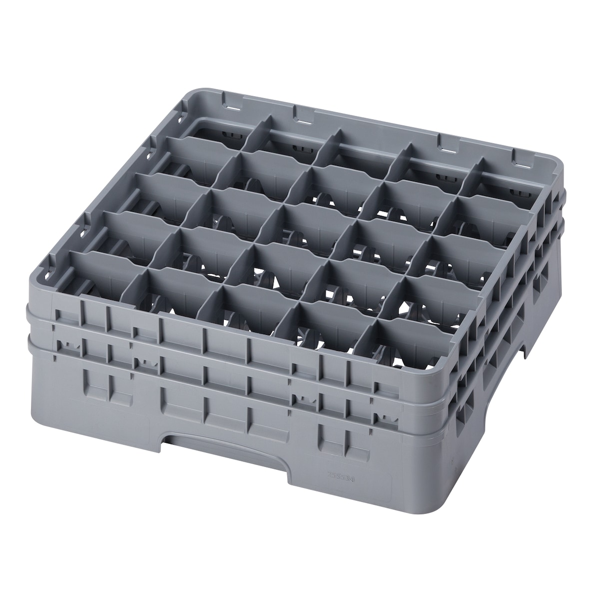 CAMBRO - 25S534-151 - Casiers de lavage 25 comp. - 8,7 cm Ø máx. - Haut max 14,9 cm - 50 x 50 x 18,4 cm - Gris Clair