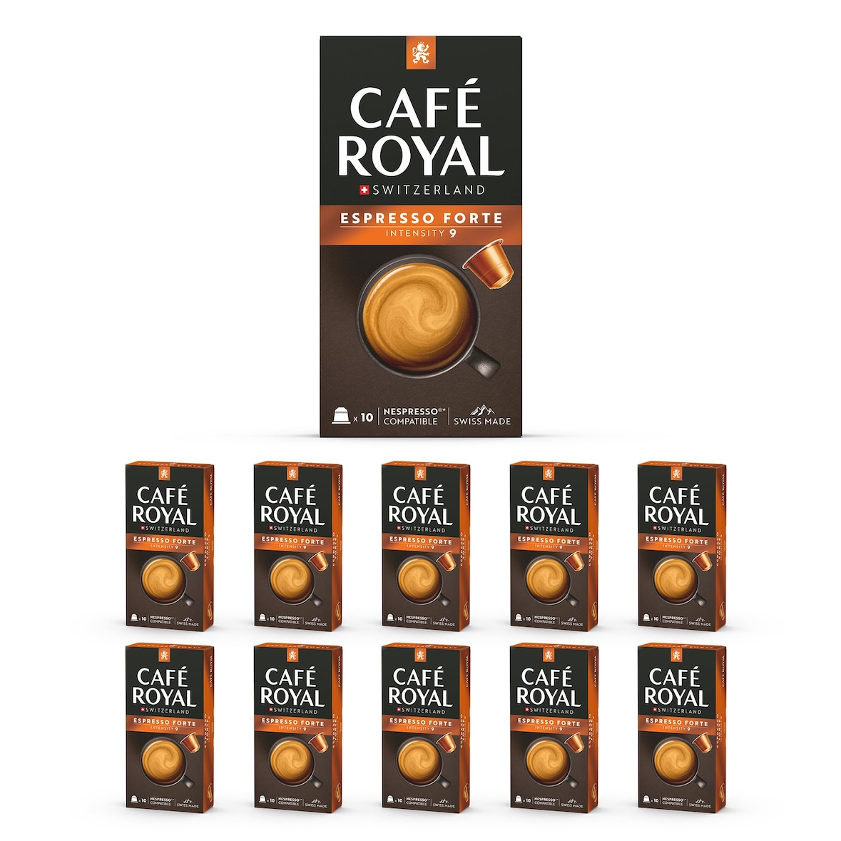 Café en Capsules Aluminium - Café Royal Pro | 100 Dosettes - Espresso Forte - Compatibles avec les Machines à café Nespresso®* Alu à usage Domestique