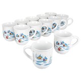 thumbnail of 12x Glühweinbecher 0,2L weiß Weihnachtslandschaft bunt Glühweintassen geeicht