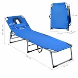 thumbnail of COSTWAY Tumbona con abertura facial, tumbona plegable de jardín con respaldo y reposacabezas ajustables, 194 x 60 x 36 cm (Azul)
