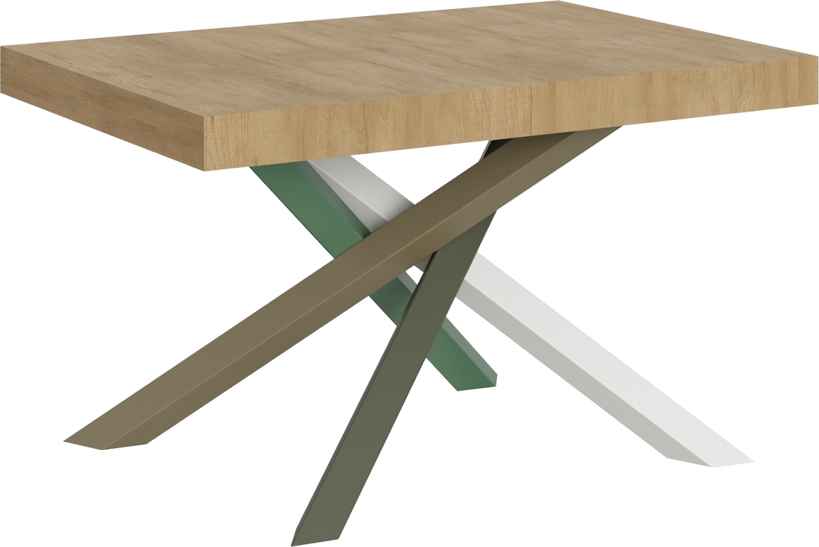 Ausziehtisch 140/400x90 cm Volantis Natur Eiche mehrfarbig Beine 4/A