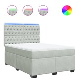 thumbnail of vidaXL Boxspringbett mit Matratze Hellgrau 140x190 cm Samt