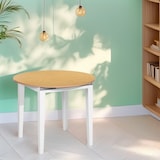 thumbnail of WellHome - Ronde uitschuifbare tafel van wit beukenhout, 90-120 cm