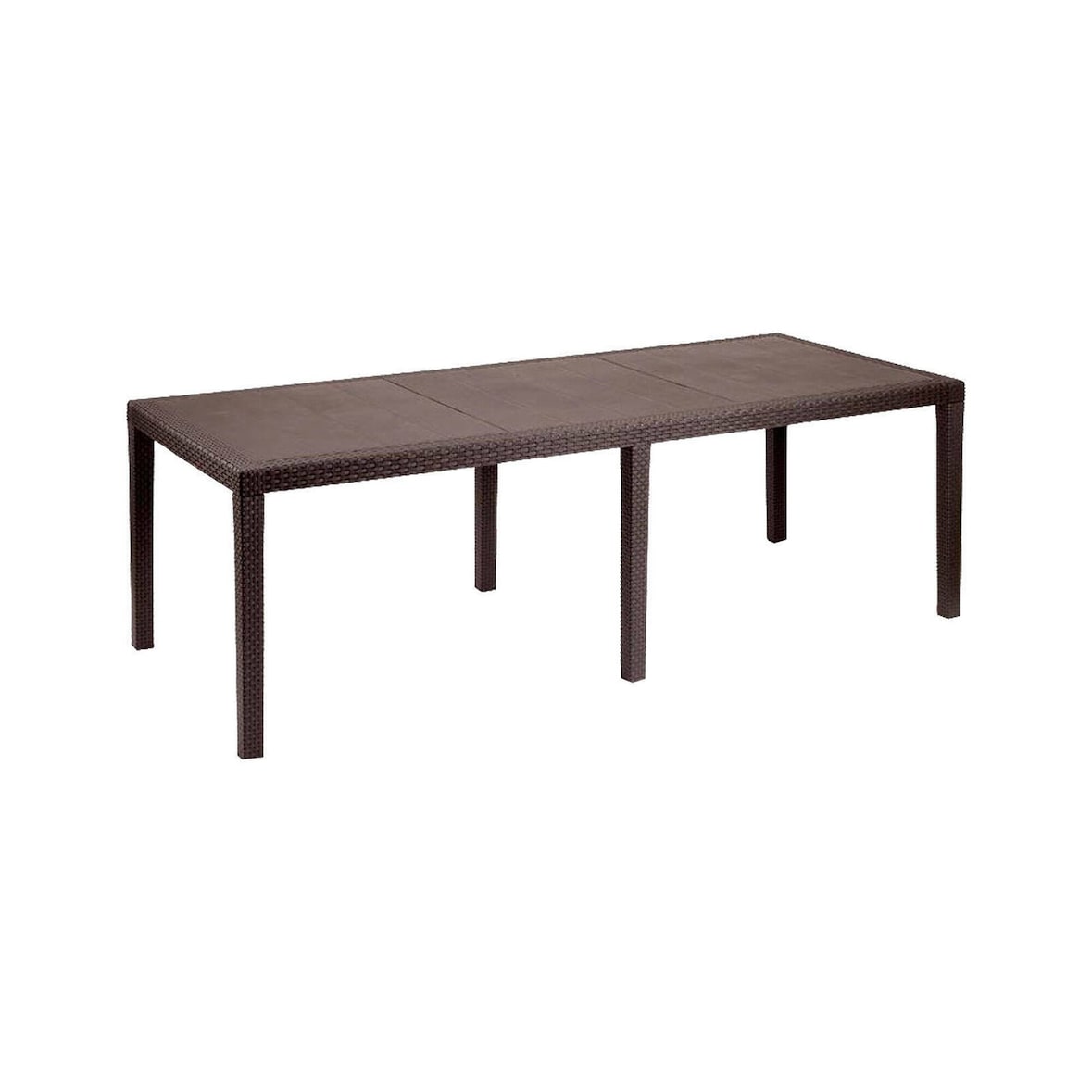 Dmora Gartentisch Roma, Rechteckiger ausziehbarer Esstisch, ausziehbarer Gartentisch in Rattan-Optik, 100 % Made in Italy, 150x90h72 cm, Braun