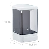 thumbnail of Relaxdays Wandseifenspender, 1000 ml, nachfüllbar, Spender Bad & Küche, Seifenspender Wandbefestigung, weiß-schwarz