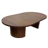 thumbnail of Table basse ovale 120 cm moderne effet bois foncé