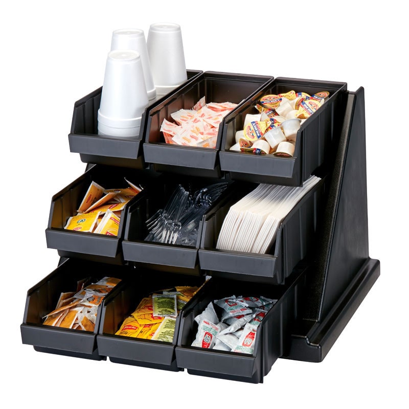 Support avec 9 casiers - 64.8 x 54.3 x 36.2 cm - Noir - Cambro