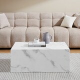 thumbnail of SalesFever Couchtisch 90 x 60 cm | rechteckig | MDF mit Melaminfolie in Marmoroptik | B 90 x T 60 x H 35 cm | weiß