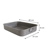 thumbnail of Bandeja para lasaña de aluminio antiadherente, 40 x 31 x 8 cm, con asas laterales y borde alto.