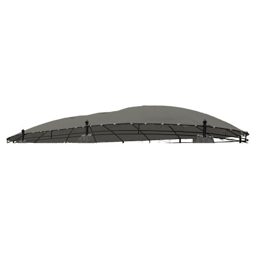 Ersatzdach Pavillon oval 5,3 x 3,5m wasserdicht Gartenpavillon Dachhaube Outdoor steingrau : Steingrau