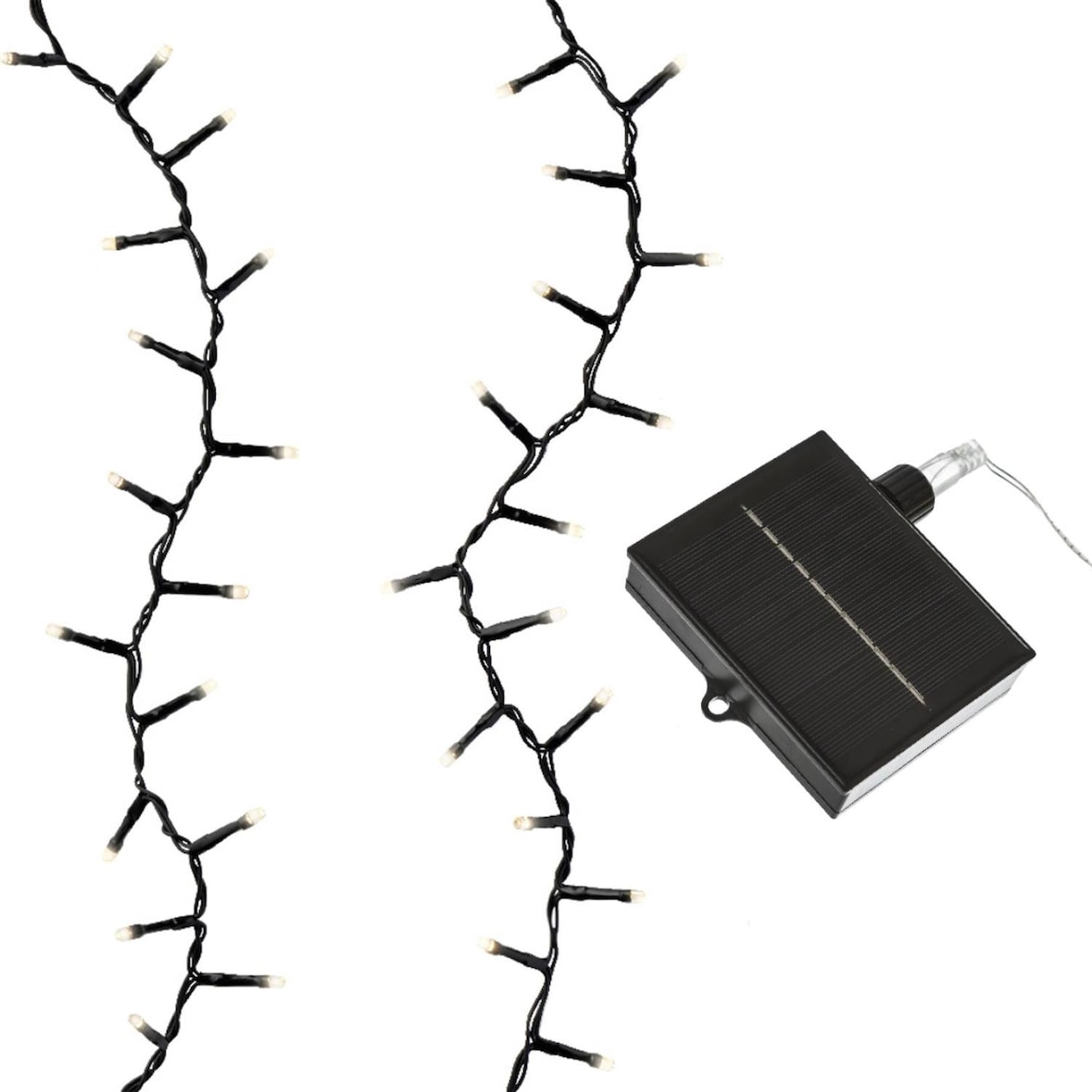 LED Solar Lichterkette warmweiß 11m 8 Modi USB Garten Outdoor Außen