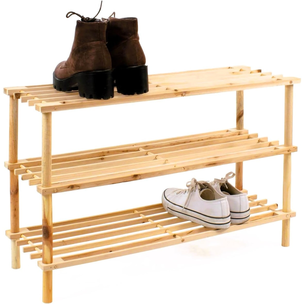 Zapatero de Madera de 3 Niveles, para habitación o pasillo