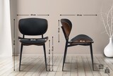 thumbnail of 2er Set Esszimmerstuhl DUVAN - Kunstleder Walnuss/schwarz 50x54x80 cm | Essstühle Esszimmerstühle Küchenstühle Wohnzimmerstühle