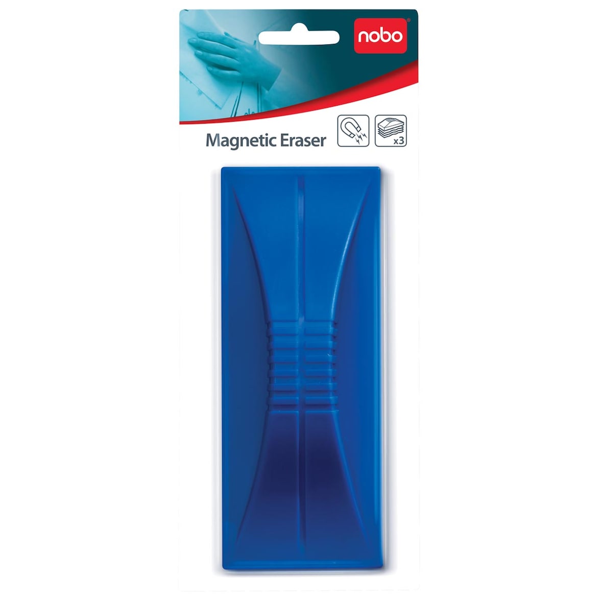 Nobo borrador magnetico para pizarra blanca - iman integrado - color azul