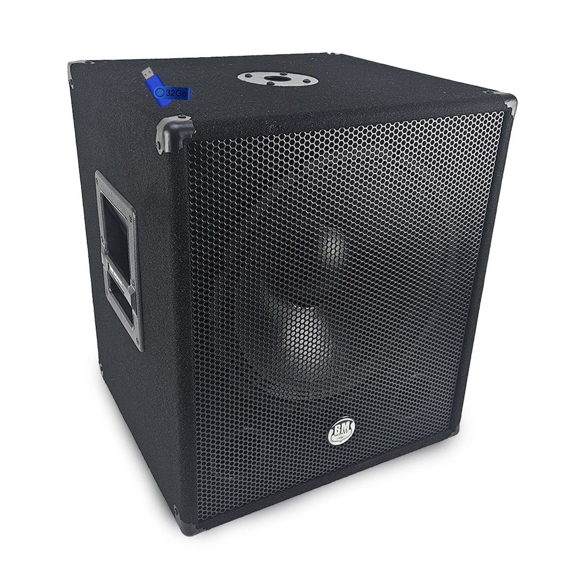 Caisson de basse Subwoofer 15" passif BM SONIC BMS-SUB15-P - 800W Max - Boomer 38cm - Speakon + Jack 6,3 mm +Clé USB 32G